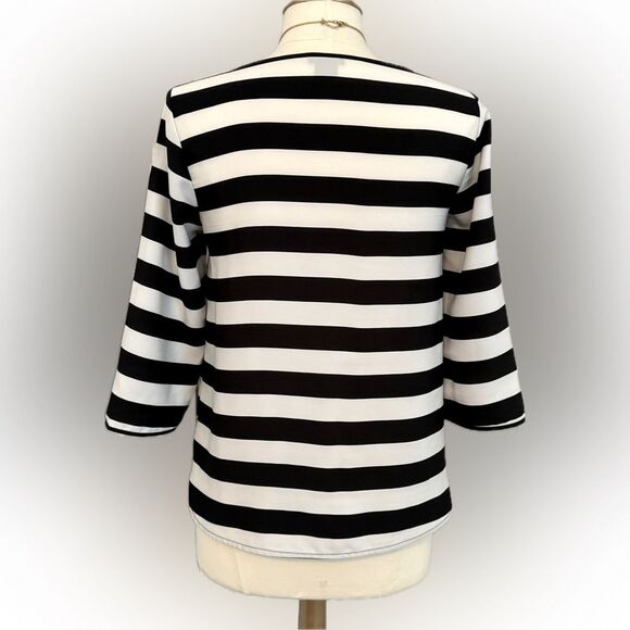 Timeless! Ann Taylor Petite black & white striped top! - Picture 6 of 8